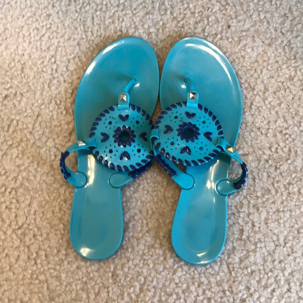 Teal & Navy Georgica Jelly Jack Rogers Size 8 GUC